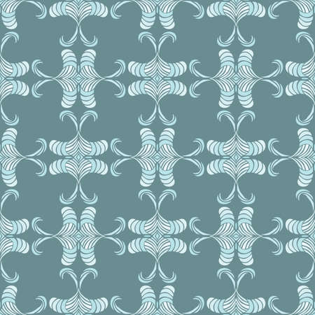 Seamless illustrated pattern made of abstract turquoise elementsのイラスト素材