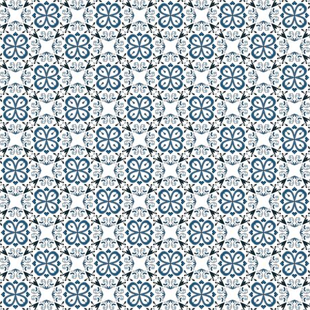 Seamless pattern illustration in traditional style - like Portuguese tiles