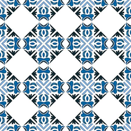 Seamless pattern illustration in traditional style - like Portuguese tilesのイラスト素材