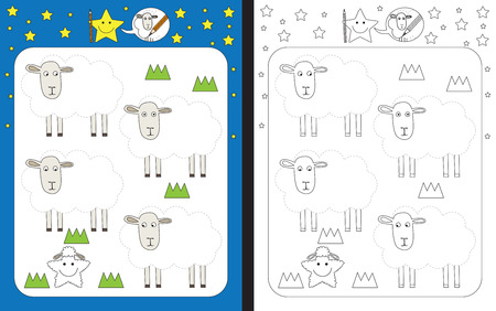 Preschool worksheet for practicing fine motor skills - tracing dashed linesのイラスト素材