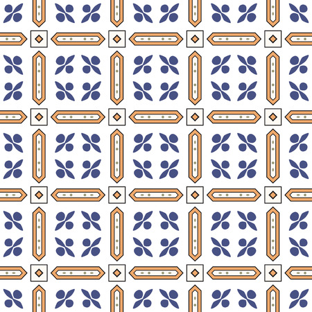 Seamless pattern illustration in traditional style - like Portuguese tilesのイラスト素材