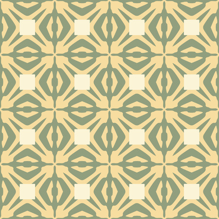 Seamless illustrated pattern made of abstract elements in beige and greenのイラスト素材