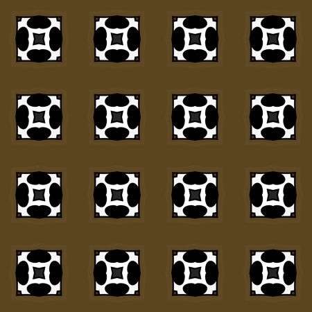 Seamless illustrated pattern made of abstract elements in brown,  white and blackのイラスト素材