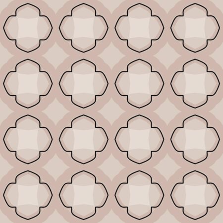 Seamless illustrated pattern made of abstract elements in shades of beige and blackのイラスト素材