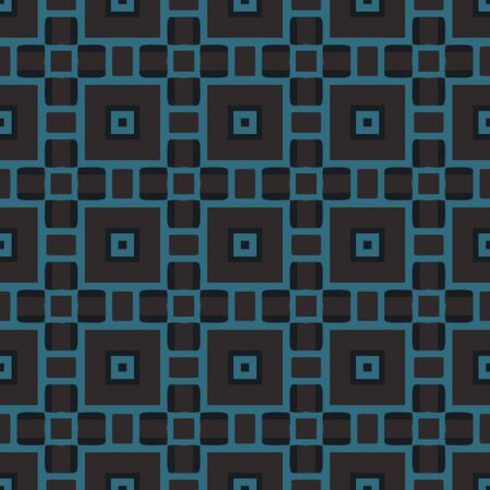 Seamless illustrated pattern made of abstract elements in black and  turquoiseのイラスト素材
