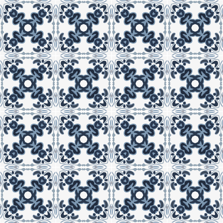Seamless pattern illustration in traditional style - inspired by Mexican ceramic tilesのイラスト素材