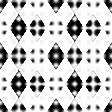 Seamless illustrated pattern in black and whiteのイラスト素材