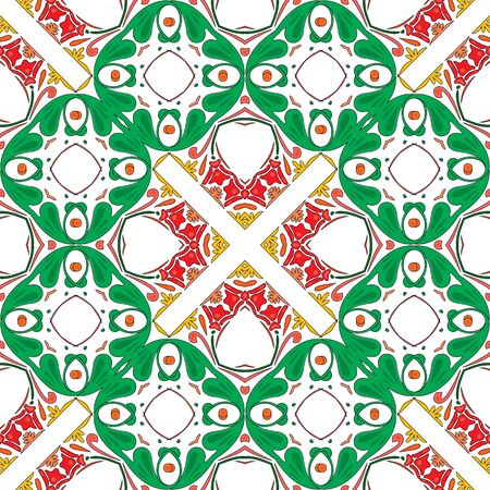 Pattern illustration in traditional style - like Portuguese tilesのイラスト素材