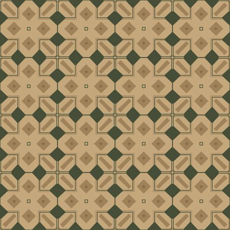 Illustrated pattern made of abstract elements in beige, brown and greenのイラスト素材