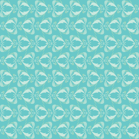 Seamless pattern made of decorative abstract elements  in shades of turquoiseのイラスト素材