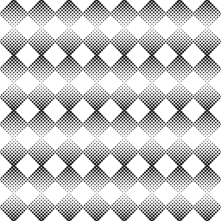 Seamless illustrated halftone pattern - made of black dots on whiteのイラスト素材