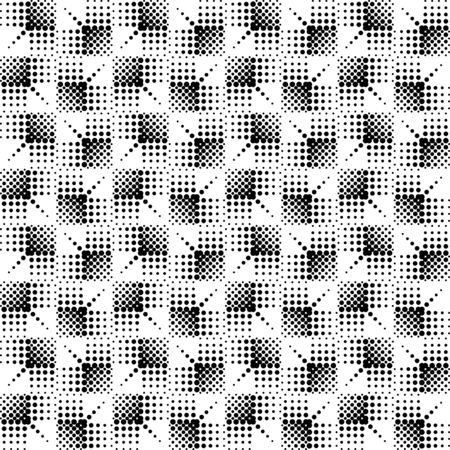 Seamless illustrated halftone pattern - made of black dots on whiteのイラスト素材