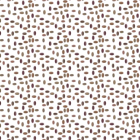 Seamless illustrated pattern made of stylized coffee beans on whiteのイラスト素材