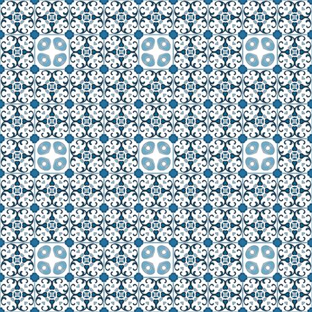 Seamless pattern illustration in traditional style - like Portuguese tiles