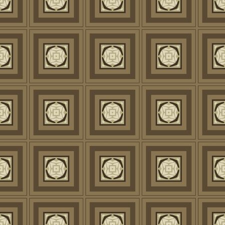 Seamless illustrated pattern made of abstract elements in beige and brownのイラスト素材