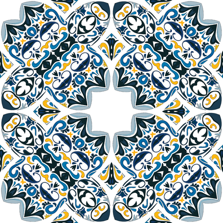Seamless pattern illustration in traditional style - like Portuguese tiles
のイラスト素材