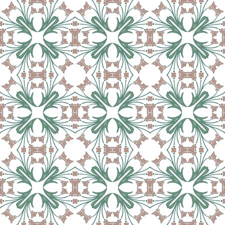 Seamless pattern illustration in traditional style - like Portuguese tiles.のイラスト素材