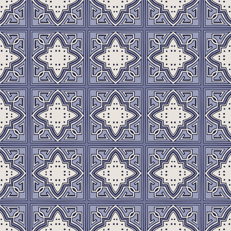 Seamless pattern illustration in traditional style - like Portuguese tilesのイラスト素材