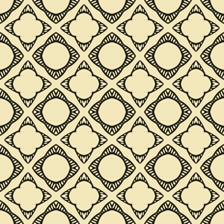 Seamless illustrated pattern made of abstract elements in beige and blackのイラスト素材