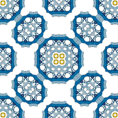 Seamless pattern illustration in traditional style - like Portuguese tilesのイラスト素材