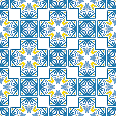 Seamless pattern illustration in traditional style - like Portuguese tilesのイラスト素材