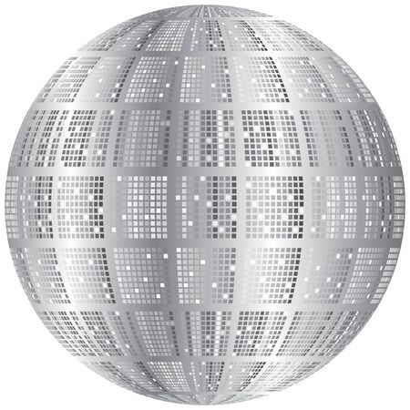 Illustration of a disco ball in shades of grayのイラスト素材