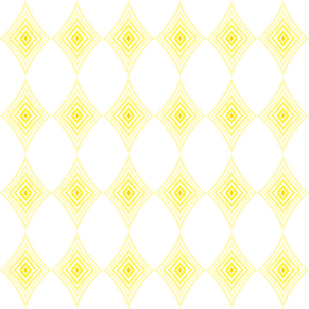 Seamless illustrated pattern made of yellow elements on white backgroundのイラスト素材