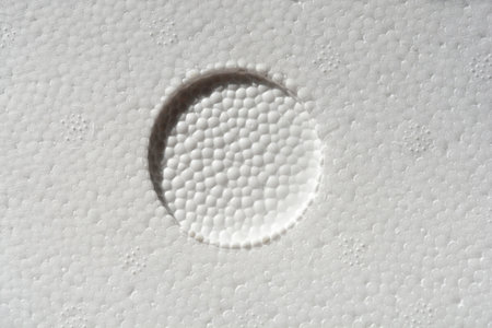 Detail of white styrofoam surface with circle shapeの写真素材