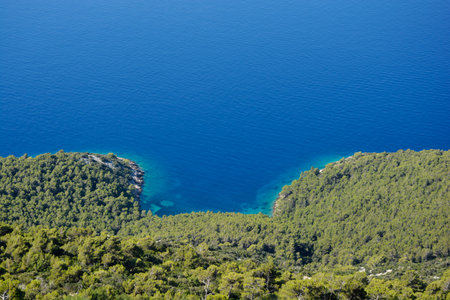 View from St Johns to Drazenova bay on the Peljesac peninsula
