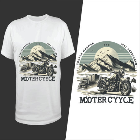 Motorcycle t-shirt print design. T-shirt print designのイラスト素材