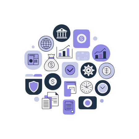 Finance and business icons for financial planning and growth conceptのイラスト素材