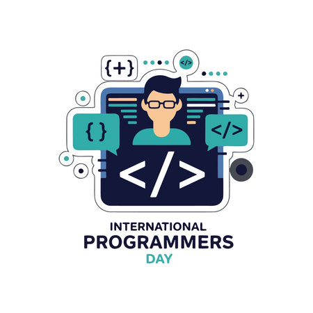 International Programmers Day Character in Browser Frameのイラスト素材