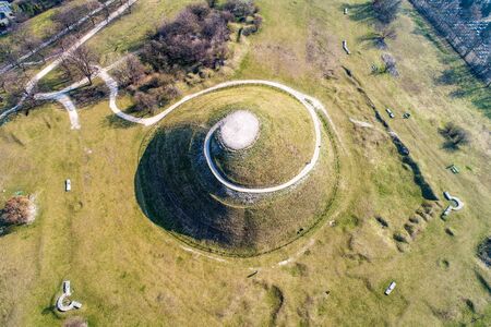 Krakus Mound - Kopiec Krakusa in Krakow, Poland. Krakus or Krak was a legendary founder of the town,...