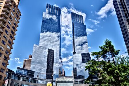 Skyscrapper seen from below. Manhattan New York.のeditorial素材