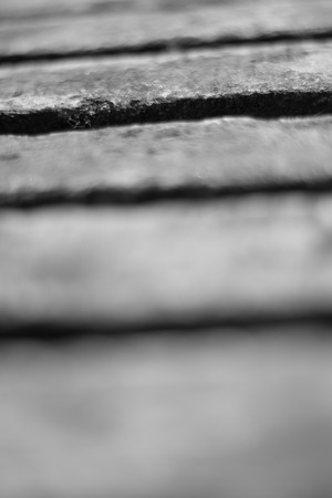 Black and white view of brick path with lights and shadows, fugue point.の写真素材