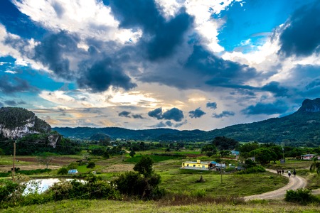 Vi ales valley view in Cuba. Unreal nature wih lakes, mountain, trees, wildlife-の写真素材