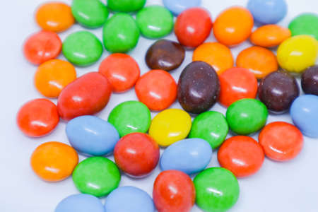 Colorful Tasty Candies in The White Background with Detail Shotの写真素材