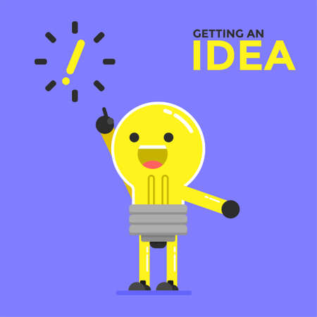 Illustration vector graphic of Getting An Idea. Perfect for science poster, presentation object, knowledge video, etc.のイラスト素材