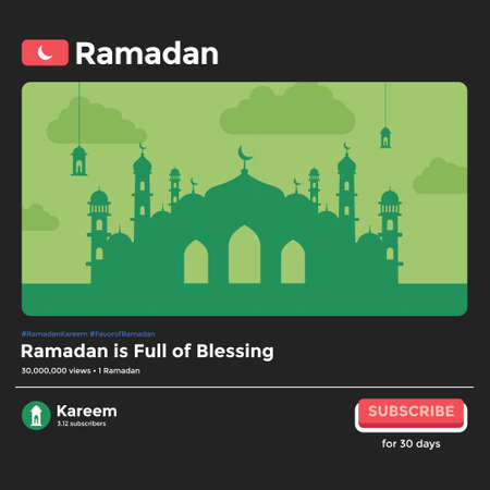 Illustration vector graphic of Ramadan Kareem with Layout. Perfect for Ramadan greeting card, template, layout.のイラスト素材