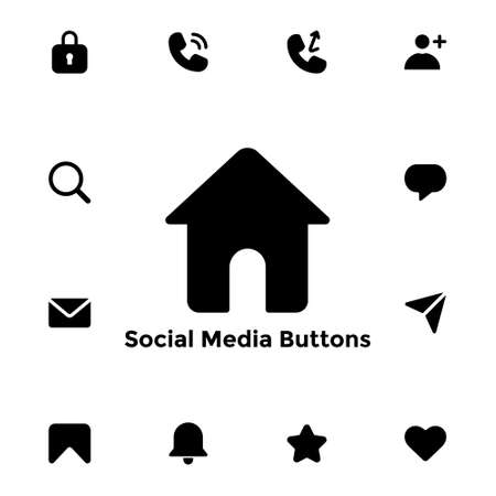 Vector Graphic of Social Media Buttons with Solid Style. Good for user interface, new application,...