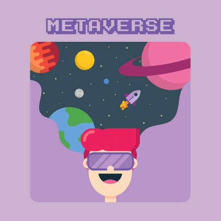 Vector of Metaverse Background. Perfect for metaverse design, metaverse template, etc.のイラスト素材