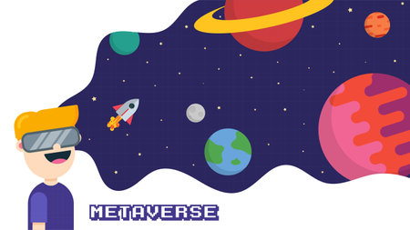 Vector of Vision of Metaverse. Perfect for metaverse design, metaverse template, etc.のイラスト素材