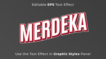 Editable EPS Text Effect of Merdeka for the Independence Day of Indonesiaのイラスト素材