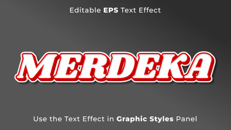 Editable EPS Text Effect of Merdeka for the Independence Day of Indonesiaのイラスト素材