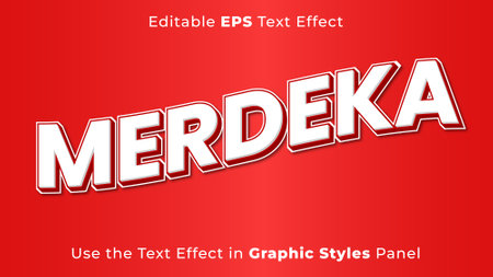 Editable EPS Text Effect of Merdeka for the Independence Day of Indonesiaのイラスト素材