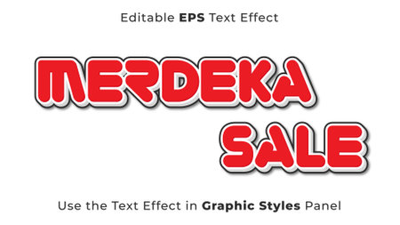 Editable EPS Text Effect of Merdeka Sale for the Independence Day of Indonesiaのイラスト素材