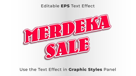 Editable EPS Text Effect of Merdeka Sale for the Independence Day of Indonesiaのイラスト素材