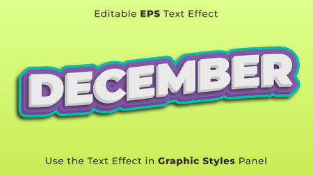 Editable EPS Text Effect of December for Title and Posterのイラスト素材
