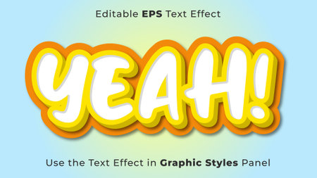 Editable EPS Text Effect of Yeah for Title, Yes, Agree, and Posterのイラスト素材