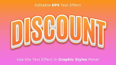 Editable EPS Text Effect of Discount for Title and Posterのイラスト素材